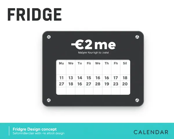 Fridge Magnet Mockup with Built-in Calendar Design Concept.