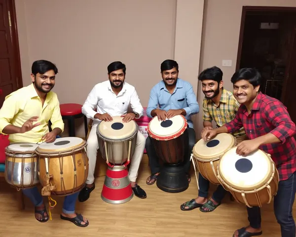 Friends Have Fun Playing Dholak Drums Together
