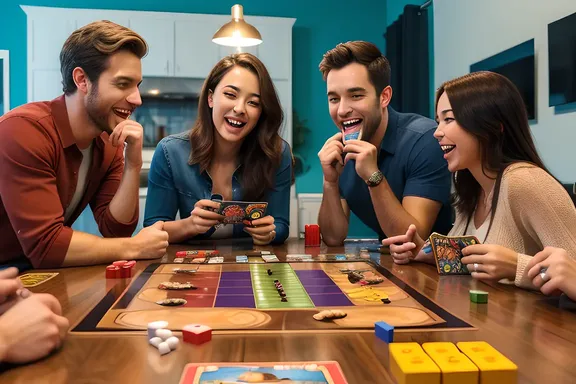 Friends Have Lively Game Night with Snacks Games