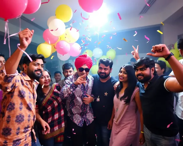 Friends Party with Nashik Dhol Music and Colorful Decor