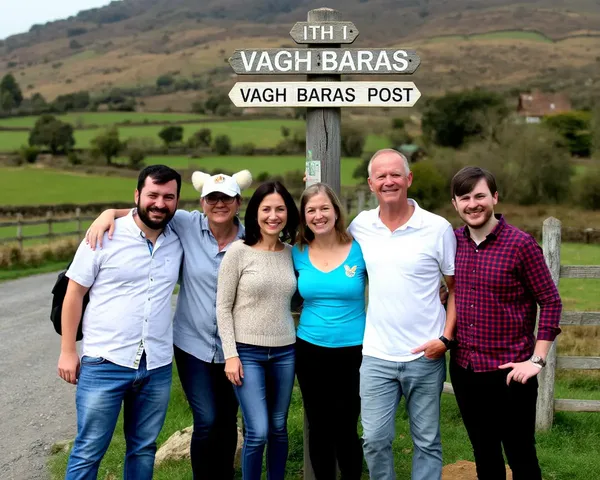 Friends Pose in Front of Rustic Vagh Baras Post