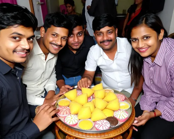 Friends Share Shok Sandesh and Bengali Sweets