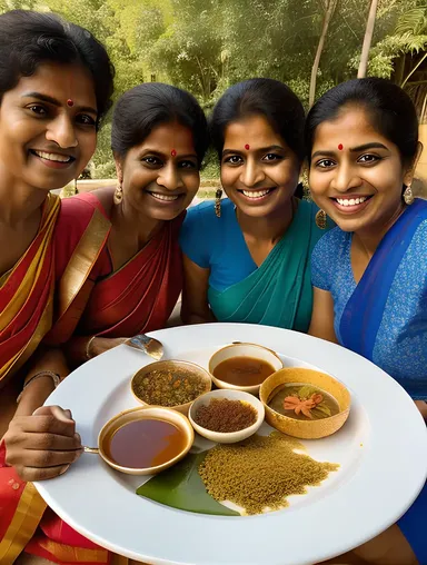 Friends Sharing Murukku and Chai on Sunny Afternoon Outdoor