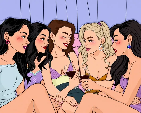 Friends Wear Different Ear Rings at Sleepover and Gossip