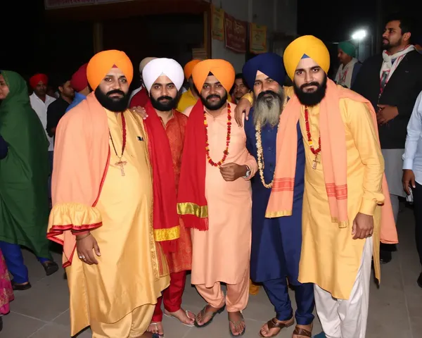 Friends Wear Khakhra at Traditional Punjabi Festival