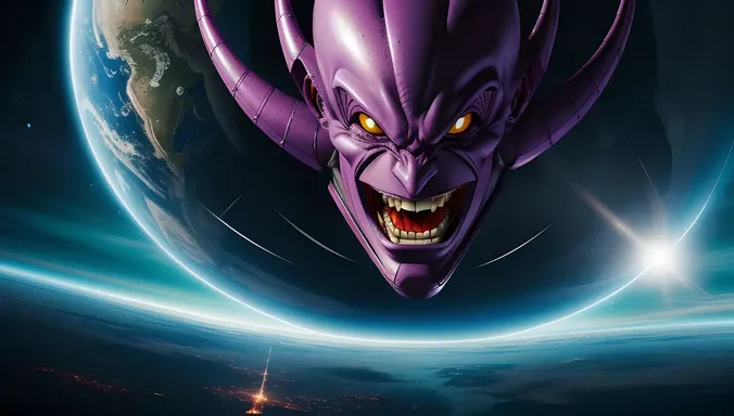 Frieza's Spaceship Looms Over Fearful Planet Namek