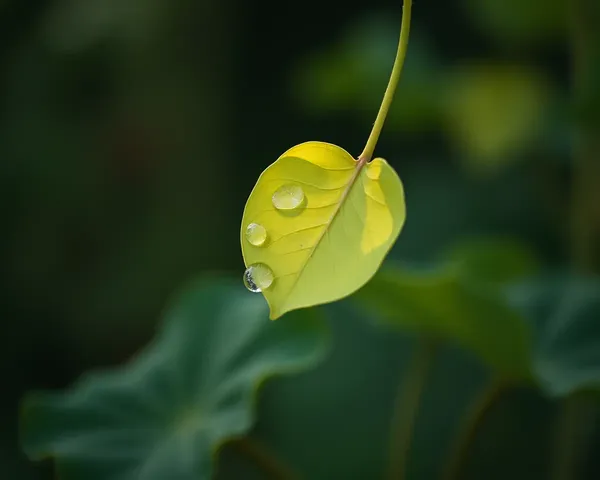 Frozen Bel Patra Leaf in Mid-Air with Subtle Blur Effect