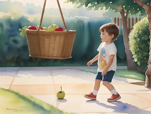 Fru Accident: Child Knocks Over Fruit Basket While Playing