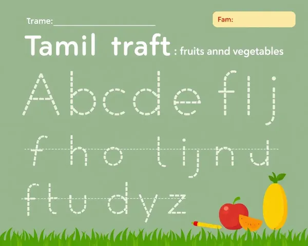 Fruity Tamil Alphabet Tracing Worksheet for Kids