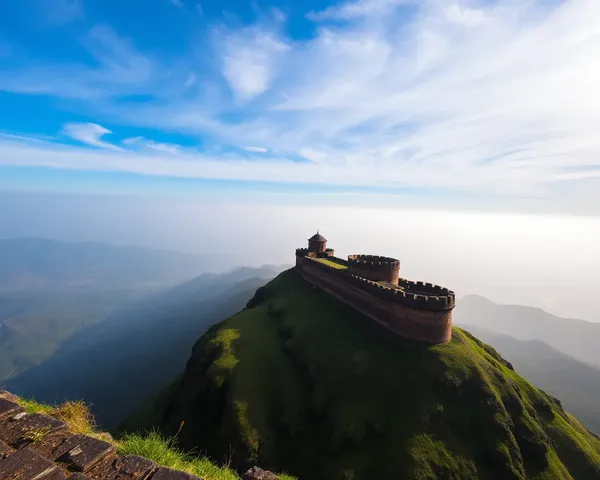 Full HD Raigad Fort PNG with Stunning Landscape and Mist Effect