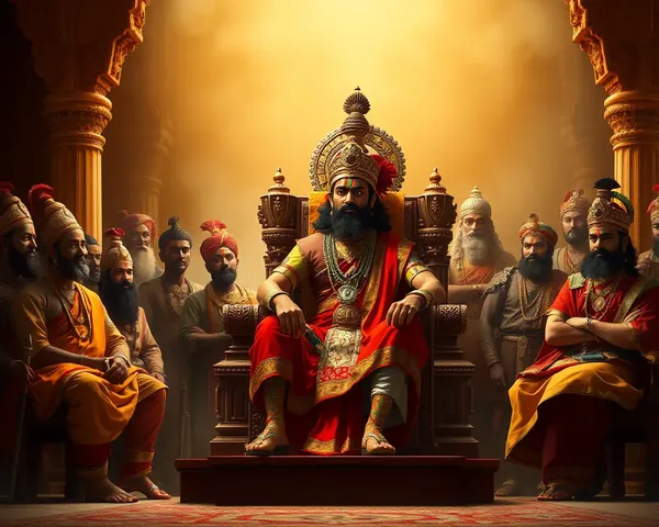 Full HD Shivaji Maharaj Regal Throne PNG with Nobles and Advisors