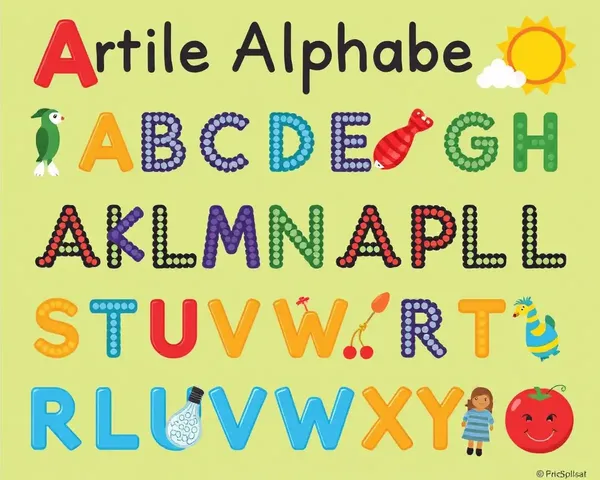 Fun Braille Alphabet Poster with Colorful Illustrations