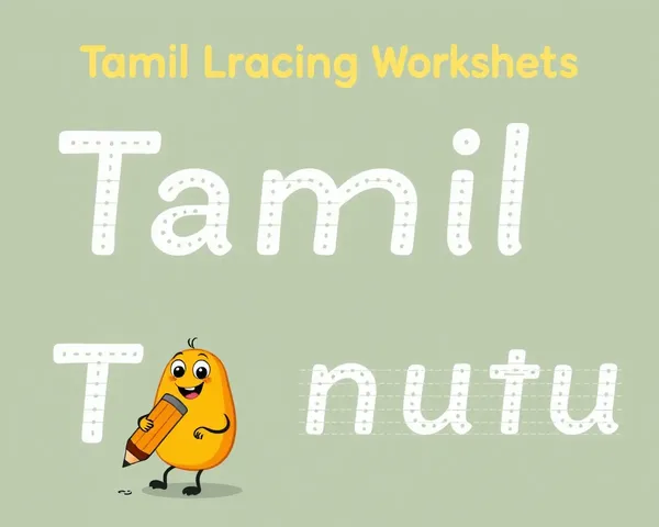 Fun Cartoon Character Tracing Tamil Letters Worksheet