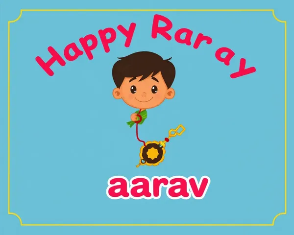 Fun Cartoon Rakhi Wallpaper with Aarav's Playful Font