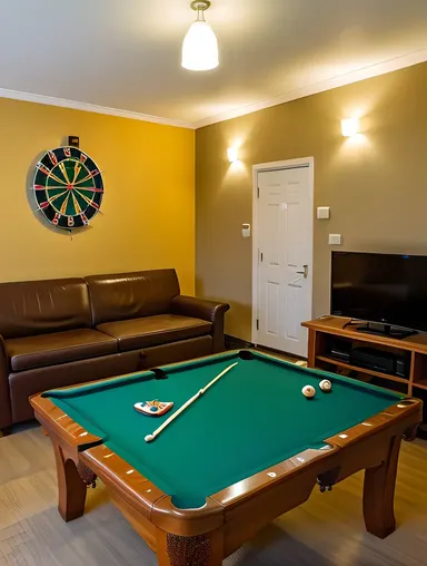 Fun Hostel Common Area with Pool Table