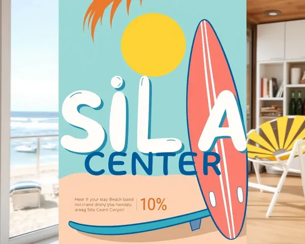 Fun Poster for Beach-Themed Silai Center with Surfboard-Inspired Design