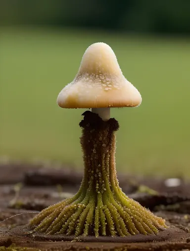 Fungal Growth on Mushroom: Mycelium and Fungus Symbiotic Structure