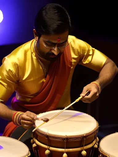 Fusion Mridangam Drum with Electronic Elements