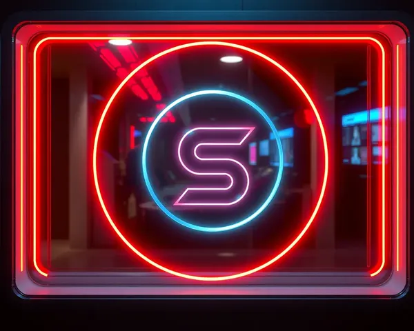 Futuristic 3D Glass Window Logo Mockup with Neon Glow Effect