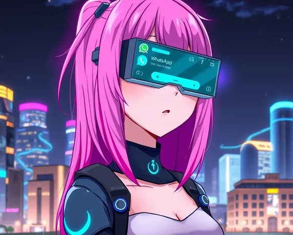 Futuristic Anime Girl with Neon Pink Hair
