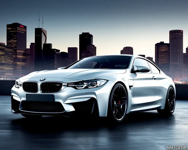 Futuristic BMW M4 Wallpaper: Concept Car with Cityscape