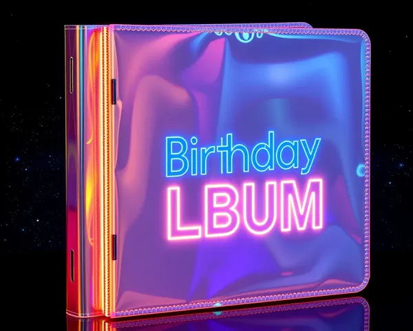 Futuristic Birthday Album with Holographic Cover and Neon Font