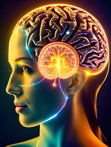 Futuristic Brain Tessellation Representation