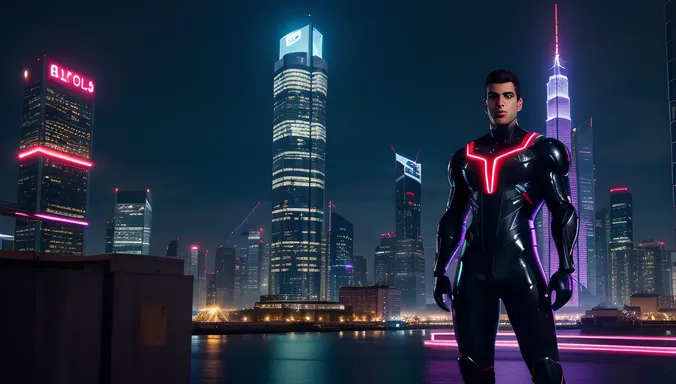Futuristic Chara Pictures in Cityscape