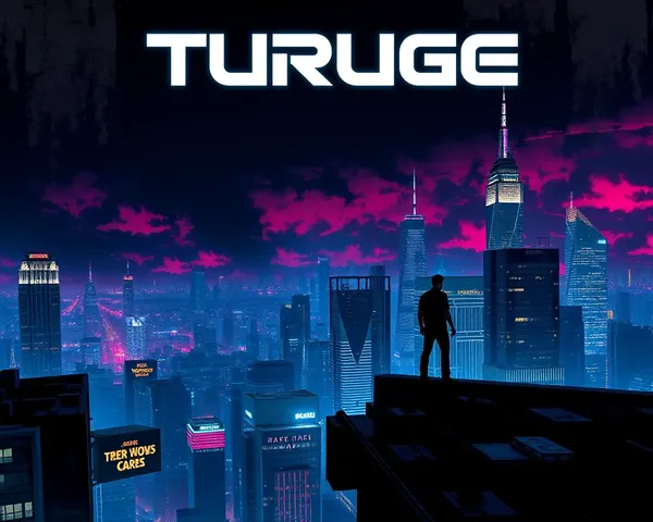 Futuristic City Sky with Neon Lights and Skyscrapers