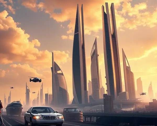 Futuristic City with Flying Cars HD