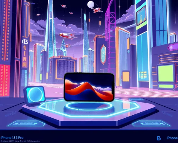Futuristic City with iPhone 13 Pro and Holographic Screens