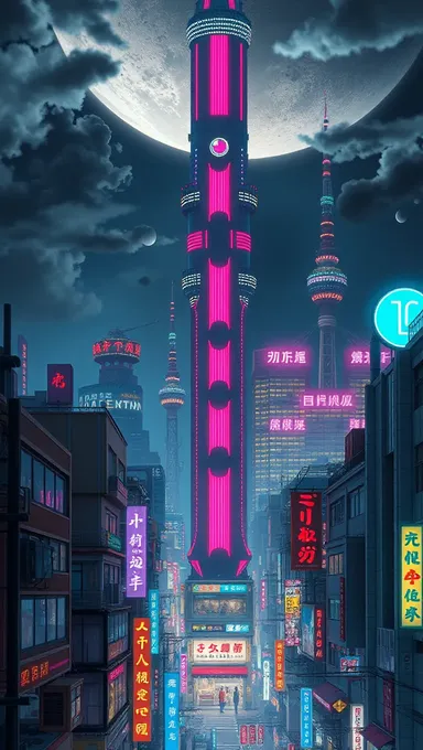 Futuristic Cityscape Anime Backgrounds for Cyberpunk Visual Novels