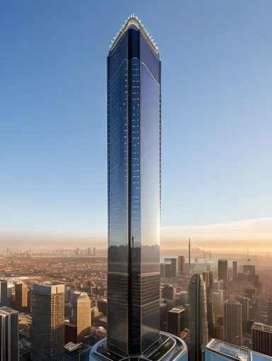 Futuristic Cityscape Rises from Ground with Glass and Steel