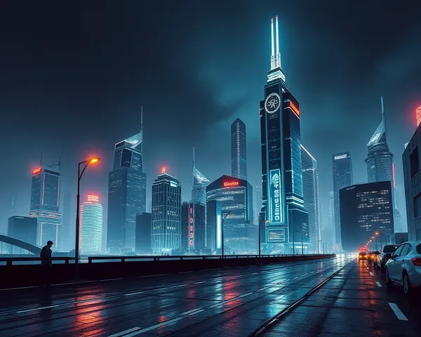 Futuristic Cityscape at Night in 1024x576 Resolution