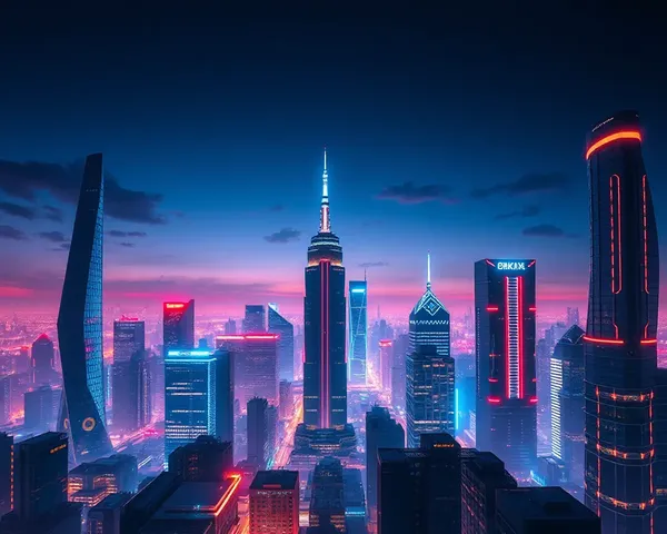 Futuristic Cityscape at Night in High-Tech AK Font Style