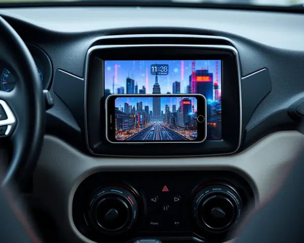 Futuristic Cityscape iPhone Wallpaper in Jeep Renegade Interior