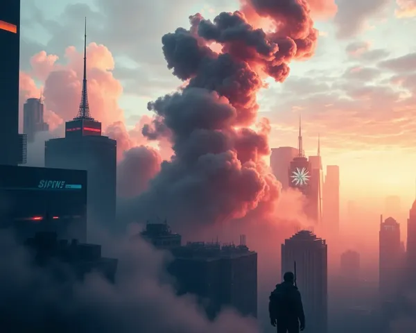 Futuristic Cityscape on iPhone Smoke Wallpaper