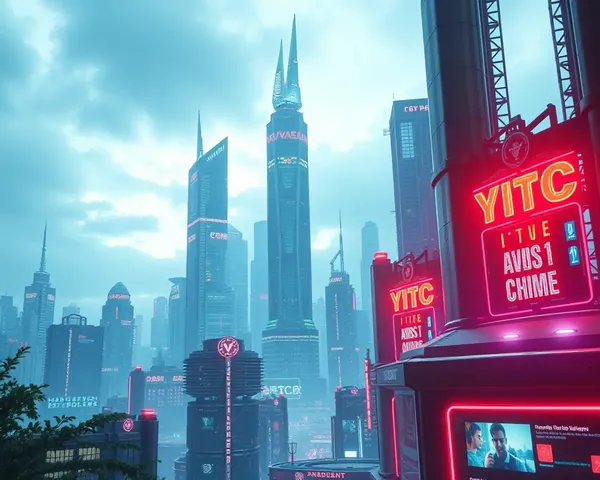 Futuristic Cityscape with Neon Lights on YCP Background