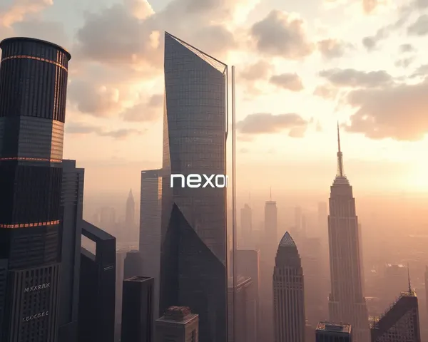Futuristic Cityscape with Nexon Logo on Skyscraper Tower