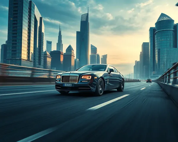 Futuristic Cityscape with Rolls-Royce Wraith 4K iPhone Wallpaper