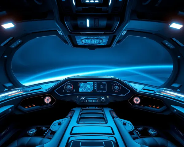 Futuristic Cockpit with Lacquered Glass Dashboard
