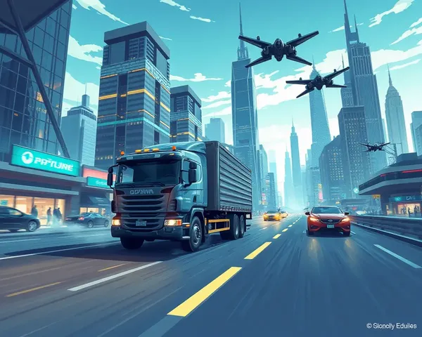 Futuristic DJ Truck in City of the Future
