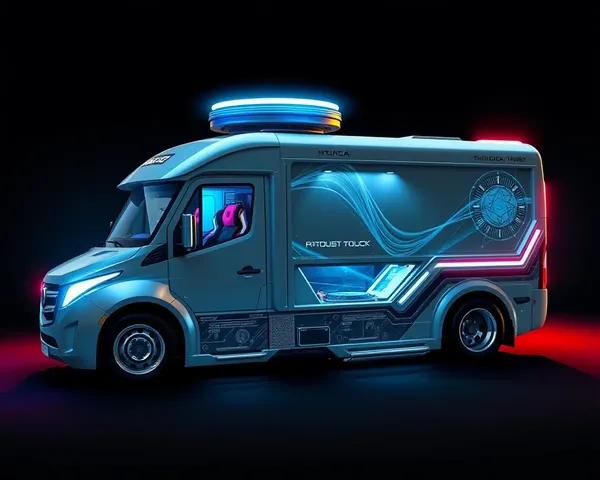 Futuristic DJ Truck with Holographic Projections
