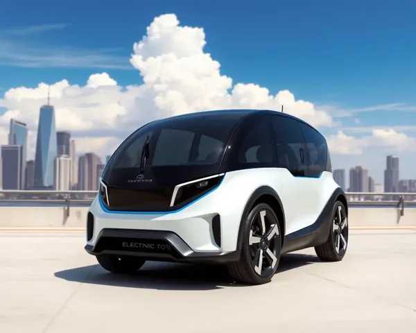 Futuristic Electric Vehicle with Bold Design and City Skyline