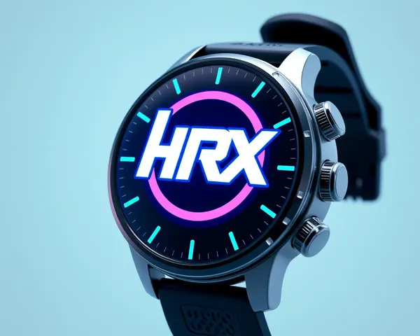 Futuristic HRX Logo on Smartwatch Face