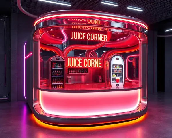 Futuristic Juice Corner Flex Design with Space-Age Finish