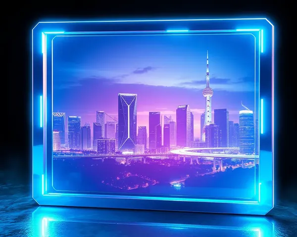 Futuristic Karizma Album Frame with Neon Cityscape
