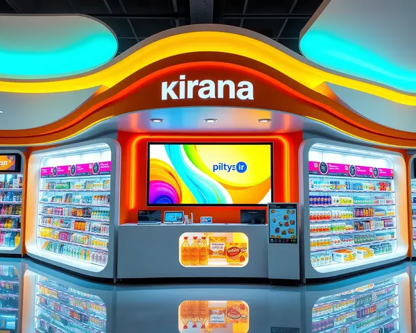 Futuristic Kirana Store with Sleek Flex Design and LED Screen