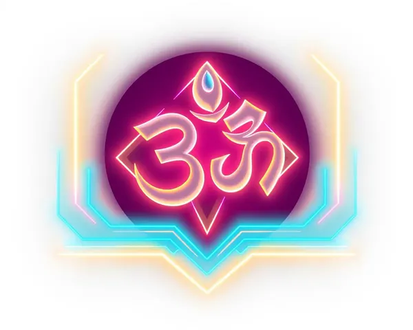 Futuristic LED Om Shanti Logo with Glowing Lines