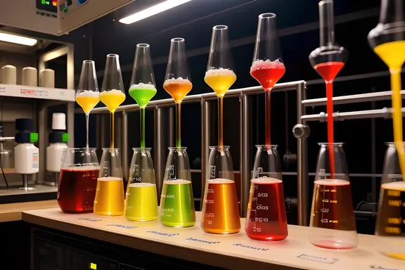 Futuristic Lab with Glowing Yyyyyy Test Tubes